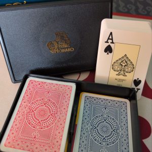 Modiano Platinum Acetate Poker Cards, Red + Blue Setup (2 Decks)